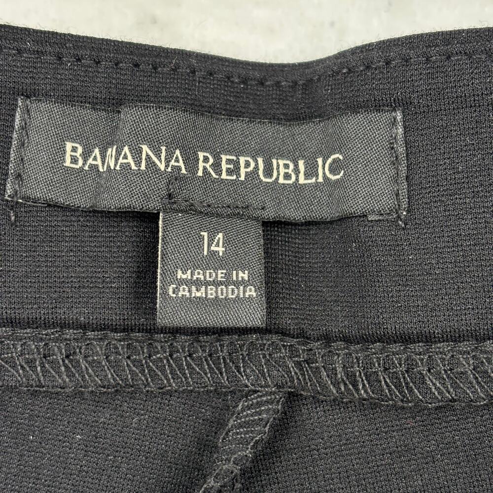 Banana Republic Pont Knit Pant Womens Size 14 Black High Rise Stretch Minimalist - Picture 7 of 15